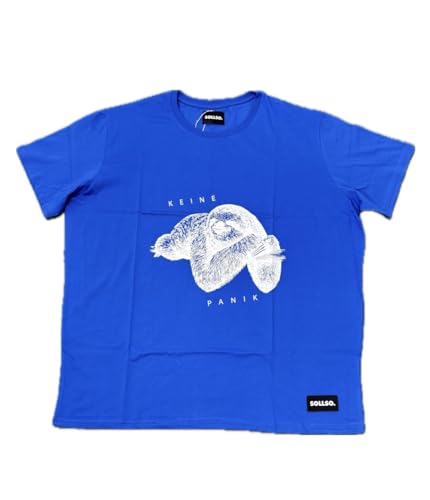 SOLLSO. T-Shirt Keine Panik Faultier, Größe 10XL, Farbe Ocean Blue, Übergröße Oversize von SOLLSO