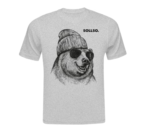 SOLLSO. T-Shirt Winterbear, 8XL, Melange Gray von SOLLSO