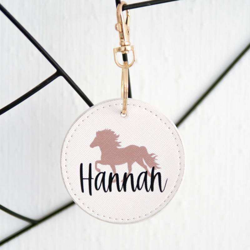 Schlüsselanhänger Rund "Isländer + Wunschwort" | Personalisiert Geschenk, Geschenkidee, Pferd, Pferdemädchen, Isländer, Islandpferd von SOLLYOnlineShop
