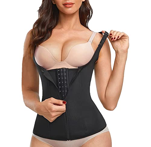 SOLO ACTFIT Damen Figurformend Unterbrustkorsett Shapewear Bauchweg Taillenformer Korsett atmungsaktiv Gewichtsverlust Corsage Verstellbar Taillenmieder Reißverschluss (L) von SOLO ACTFIT