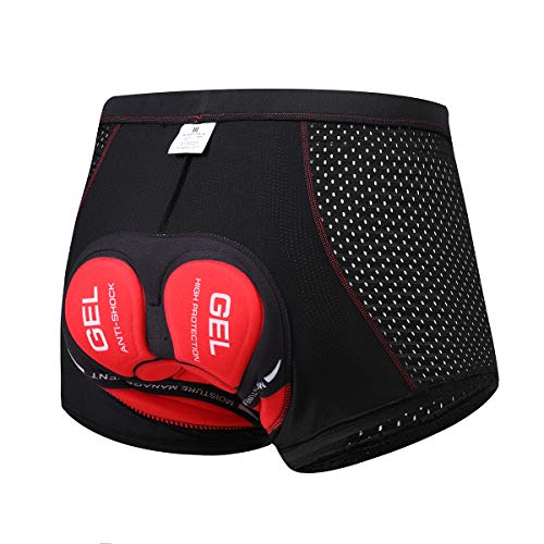 SOLO ACTFIT Herren Radsport 3D gepolsterte Gel Bike Kompression Shorts Unterwäsche, Rot/Ausflug, einfarbig (Getaway Solids), Large von SOLO ACTFIT