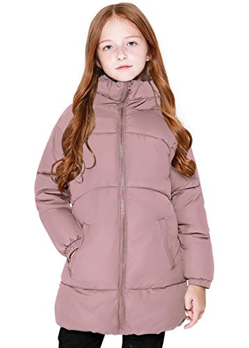 SOLOCOTE Mädchen Wintermäntel Heavyweight Mediun Länge Warme Jacken Daunenähnliche Baumwolle Watte Outwear 80817 Rosa 13-14Y von SOLOCOTE