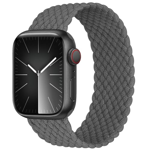 Geflochtenes Solo-Armband für Apple Watch, 40 mm, 41 mm, 44 mm, 45 mm, iWatch-Armbänder Ultra/2, 49 mm, 38 mm, 42 mm, für Damen und Herren, dehnbares, gewebtes Nylon, sportlich, elastisches Armband von SOLOLUP