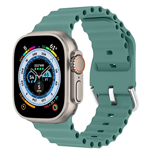 Ozean-Band für Apple Watch, 49 mm, 45 mm, 44 mm, 42 mm, für Damen und Herren, iWatch, Sportbänder, Silikon, atmungsaktiv, Armband für Apple Watch Ultra Serie 9, 8, 7, SE2, SE, 6, 5, 4, 3, 2, 1, Kaktus von SOLOLUP