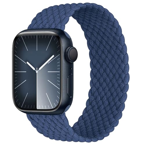 Geflochtenes Solo-Armband für Apple Watch, 40 mm, 41 mm, 44 mm, 45 mm, iWatch-Armbänder Ultra/2, 49 mm, 38 mm, 42 mm, für Damen und Herren, dehnbares, gewebtes Nylon, sportlich, elastisches Armband von SOLOLUP