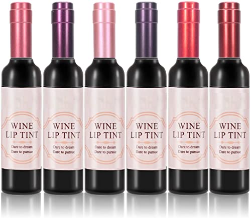 Matte Lip Gloss Set, Lip gloss Waterproof Wine Lipstick Tint, Lipstick Set 6 Colors Long Lasting Wine Lip Tint Set, Non-Stick Cup Lip Stain Set von SOLOTREE