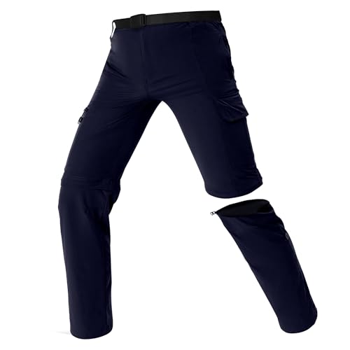 SOLOYEE Zip Off Hose Wanderhose Herren Wasserdicht & Schnelltrocknend Sommer Outdoor Hosen Abnehmbare Trekkinghose Fallen Klein aus - 99% Wählen Größere von SOLOYEE