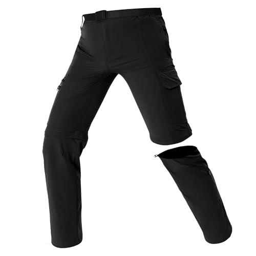 SOLOYEE Zip Off Hose Wanderhose Herren Wasserdicht & Schnelltrocknend Sommer Outdoor Hosen Abnehmbare Trekkinghose Fallen Klein aus - 99% Wählen Größere von SOLOYEE