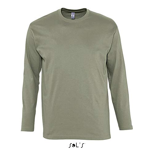 Langarm T-Shirt Monarch Farbe Khaki Größe S von SOL'S