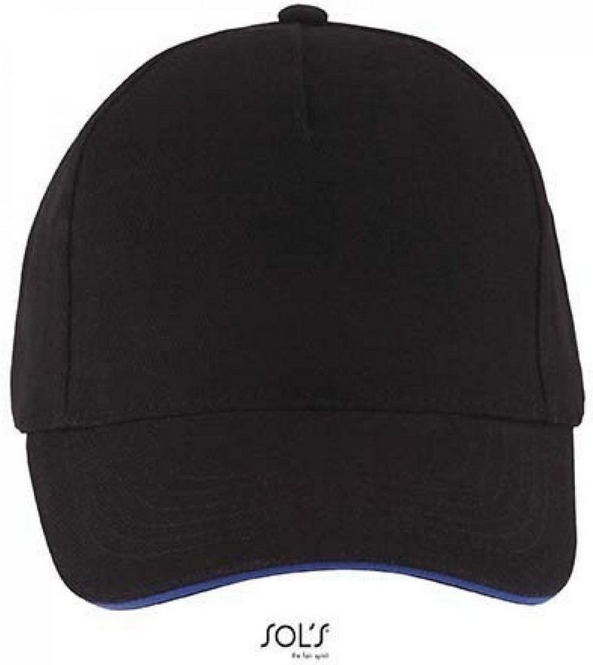SOLS Baseball Cap Five Panels Cap Long Beach / Verstellbarer Metallverschluss von SOLS