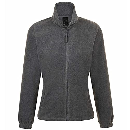 SOLS Damen North Fleece-Jacke mit durchgehendem Reißverschluss (S) (Grau meliert) von SOL'S