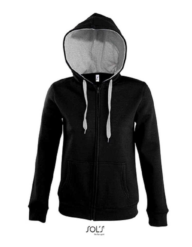 SOLS Kapuzensweatjacke modischer Damen Kapuzenpullover mit Reißverschluss / Sweat-Jacke Innen angeraut - Gr. S - XL von SOLS