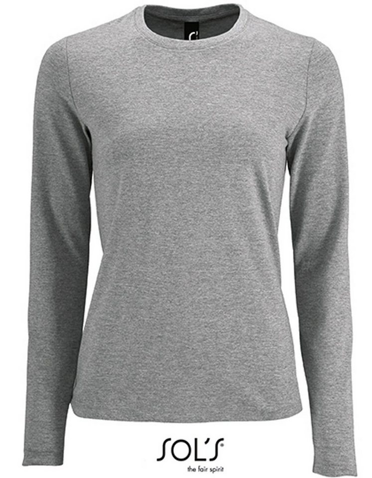 SOLS Langarmshirt 1er/2er Pack Damen Langarm-Shirt für Frauen Gr. S bis XXL (1-tlg) 100% Baumwolle - 190 g/m² von SOLS