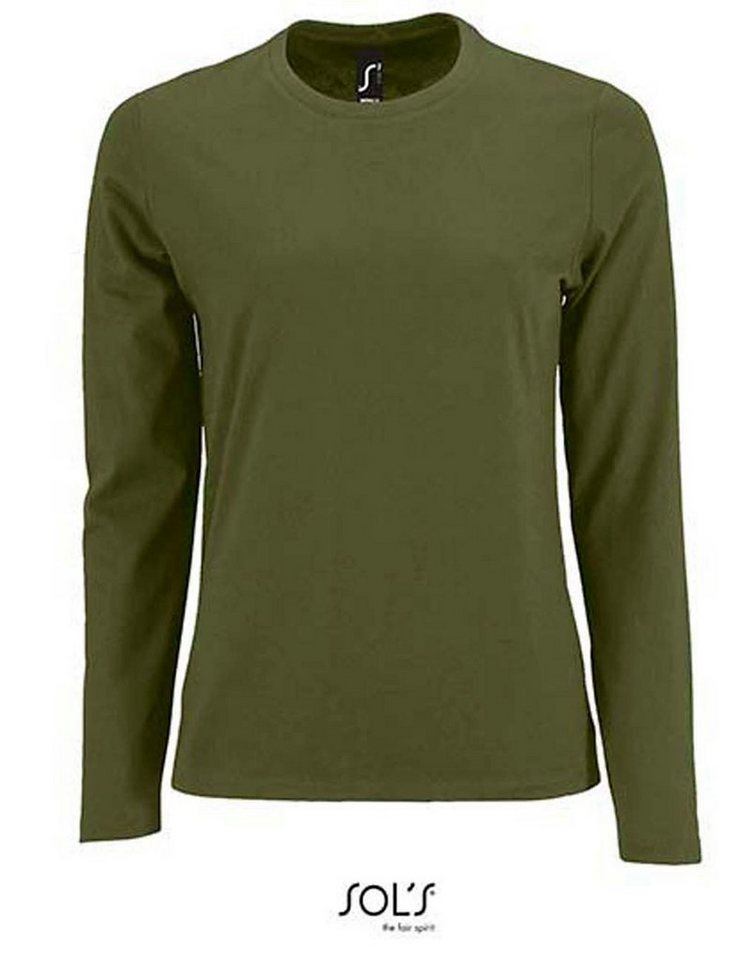 SOLS Langarmshirt 1er/2er Pack Damen Langarm-Shirt für Frauen Gr. S bis XXL (1-tlg) 100% Baumwolle - 190 g/m² von SOLS