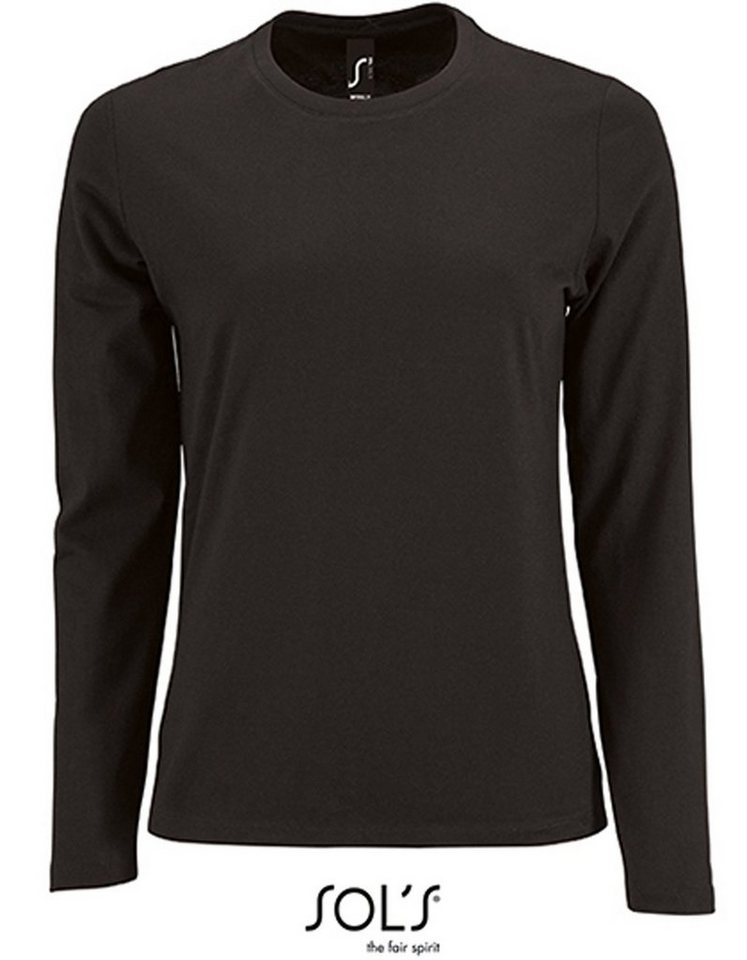 SOLS Langarmshirt 1er/2er Pack Damen Langarm-Shirt für Frauen Gr. S bis XXL (1-tlg) 100% Baumwolle - 190 g/m² von SOLS
