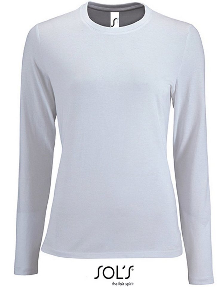 SOLS Langarmshirt 1er/2er Pack Damen Langarm-Shirt für Frauen Gr. S bis XXL (1-tlg) 100% Baumwolle - 190 g/m² von SOLS