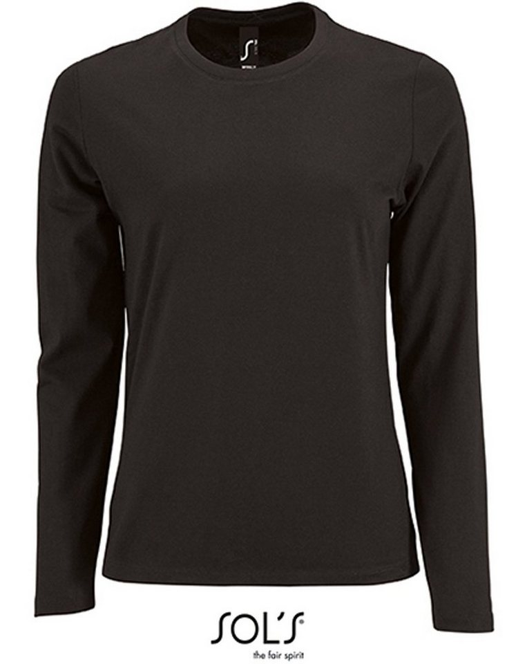 SOLS Langarmshirt 1er/2er Pack Damen Langarm-Shirt für Frauen Gr. S bis XXL (2-tlg) 100% Baumwolle - 190 g/m² von SOLS