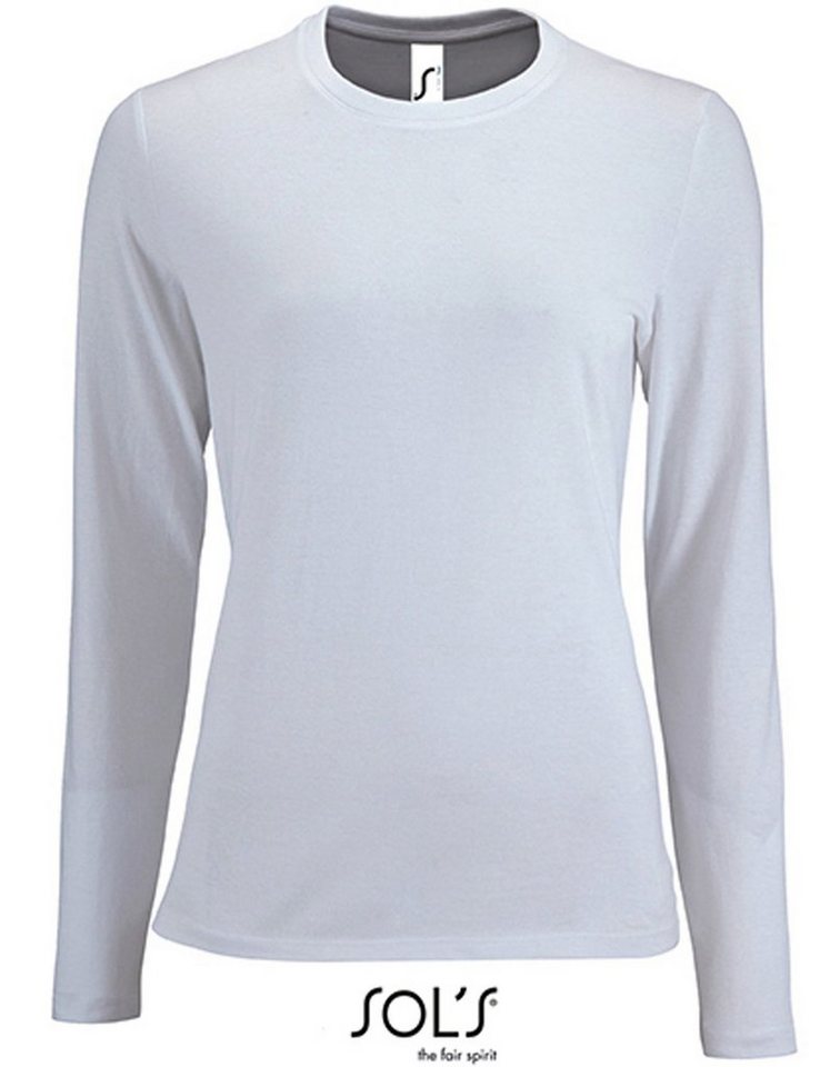 SOLS Langarmshirt 1er/2er Pack Damen Langarm-Shirt für Frauen Gr. S bis XXL (2-tlg) 100% Baumwolle - 190 g/m² von SOLS