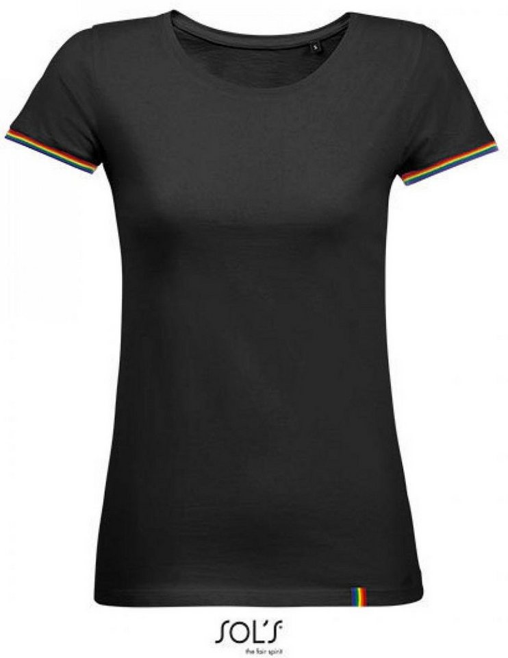 SOLS Rundhalsshirt Damen Shirt Women´s Short Sleeve T-Shirt Rainbow von SOLS