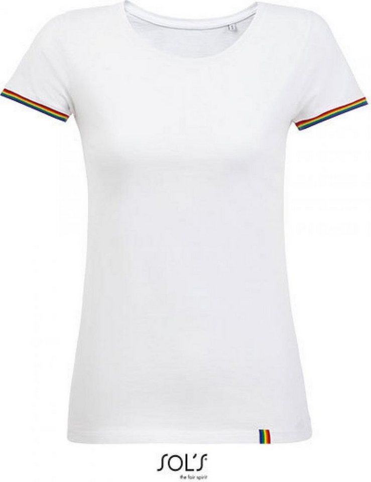 SOLS Rundhalsshirt Damen Shirt Women´s Short Sleeve T-Shirt Rainbow von SOLS