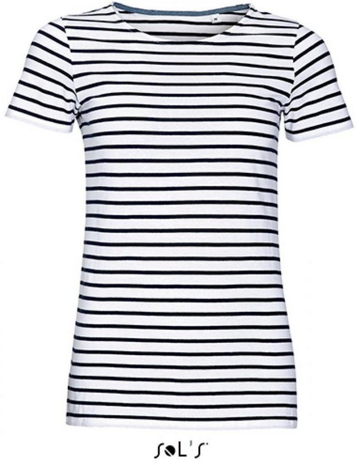 SOLS Rundhalsshirt Damen Striped T-Shirt modisch gestreift von SOLS