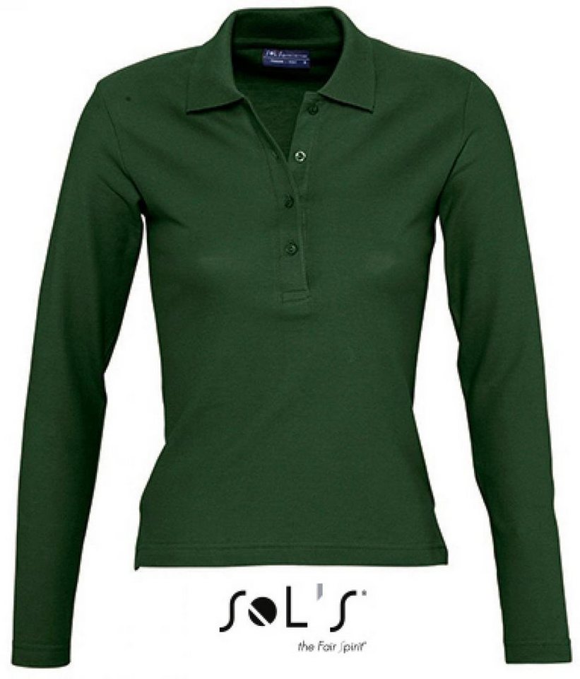 SOLS Langarmshirt Damen Longsleeve Poloshirt Podium / Vier Knöpfe von SOLS