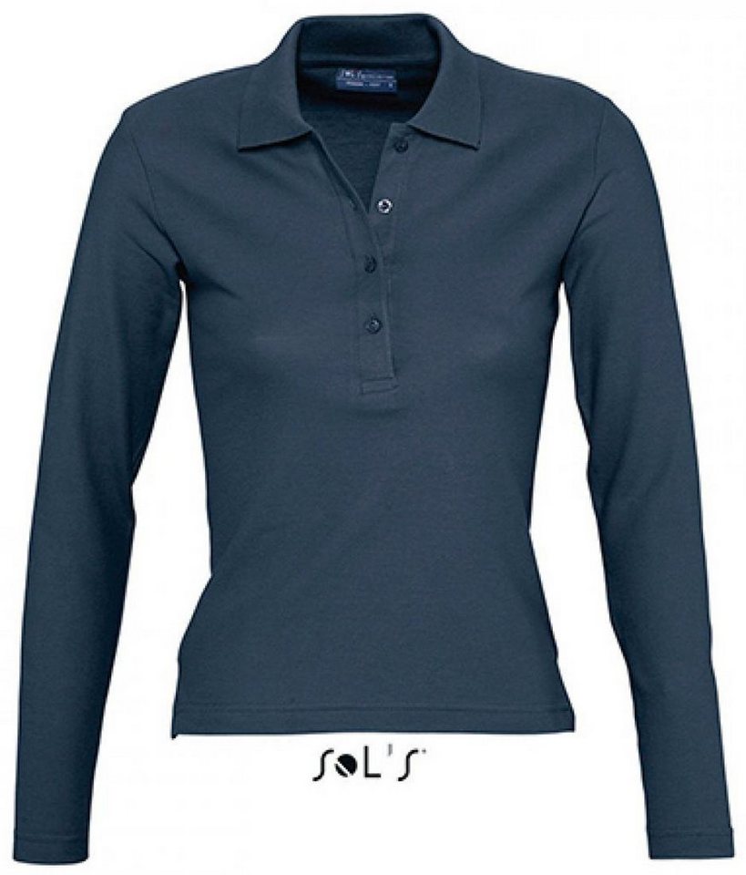 SOLS Langarmshirt Damen Longsleeve Poloshirt Podium / Vier Knöpfe von SOLS