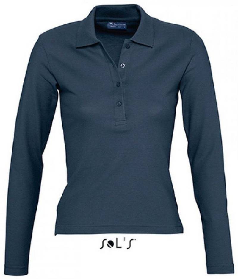 SOLS Langarmshirt Damen Longsleeve Poloshirt Podium / Vier Knöpfe von SOLS