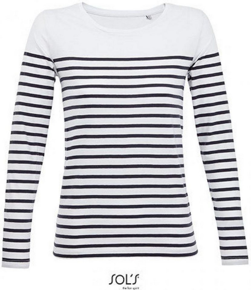 SOLS Langarmshirt Damen Shirt Women´s Long Sleeve Striped T-Shirt Matelot von SOLS