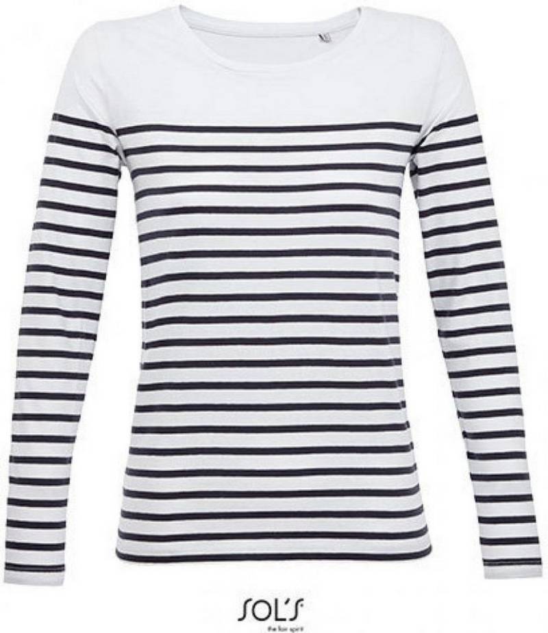 SOLS Langarmshirt Damen Shirt Women´s Long Sleeve Striped T-Shirt Matelot von SOLS