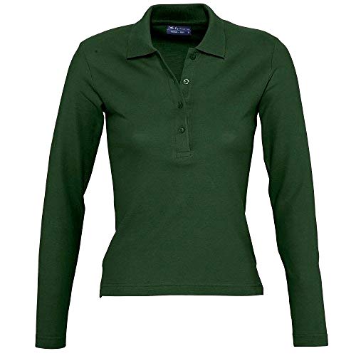 Sols Podium Damen Pique Polo-Shirt, Langarm (Large) (Tannengrün) von SOL'S