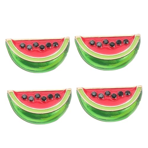 SOLUSTRE Wassermelonen Brosche 4 Stück Cartoon Anstecker für Damen Kragenclips Metall mit Glatter Oberfläche für Schals und Pullover von SOLUSTRE