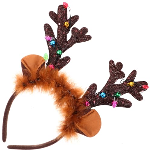 SOLUSTRE 1 Stück Leuchtende Haarreifen Weihnachtsgeweih Kopfschmuck Haarband Haarschmuck Für Kinder Kinder von SOLUSTRE