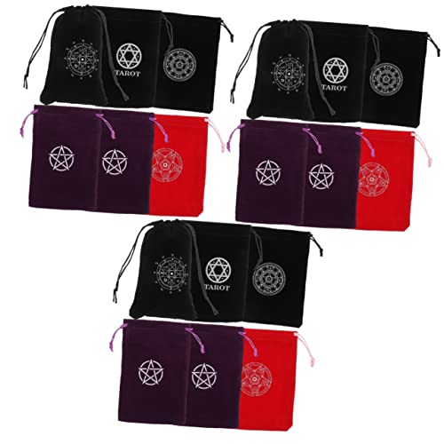 SOLUSTRE 18 STK Tarot-Tasche mit Kordelzug Teegeschirr Verpackungsbeutel Kartenbehälter Tasche für Tarotkarten mit Kordelzug Aufbewahrungstasche Samtbeutel Schmuckbeutel Container von SOLUSTRE