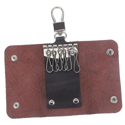 SOLUSTRE 1Stück Echtes Leder Schlüsselaufbewahrungstasche für Männer Großes Platzangebot für Auto Hausschlüssel Kompakte und Tragbare Schlüsseltasche mit Hochwertiger Verarbeitung von SOLUSTRE