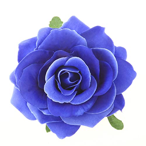 SOLUSTRE Blumenhaarspangen Für 2 In 1 Künstliche Große Rosenblüten-Haarnadel Blumen-Haarspangen-Brosche Für Damen Party Hochzeit Himmelblau Blumenclips Für Haar von SOLUSTRE