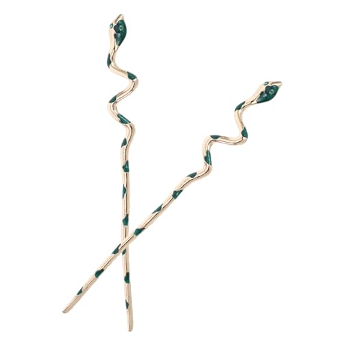 SOLUSTRE 2stücke Schlangen-haarnadeln Aus Legierung Haarstäbe Für Frauen Haaraccessoires Für Dutt-frisuren Stilvolle Haarnadeln Ersatz-haarstäbchen Für Langes Haar von SOLUSTRE