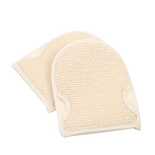 SOLUSTRE 2st Badetuch Aus Baumwollleinen Badehandschuh Handschuh Aus Abgestorbener Haut Peeling-handschuh Für Den Körper Luffa-handschuh Schwämme Kosmetik Entferner Bettwäsche Aus Baumwolle von SOLUSTRE