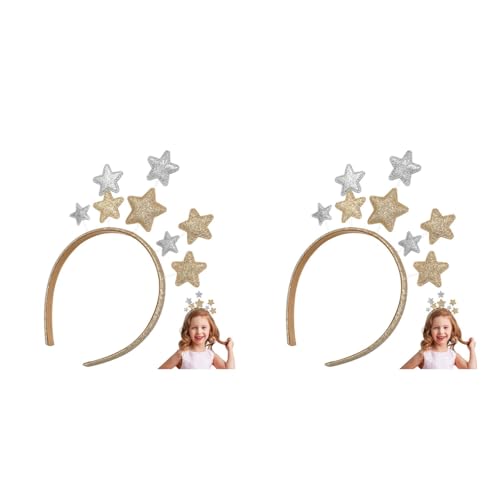 SOLUSTRE Amor Kopfschmuck 2 Stück Pentagramm Stirnband Weihnachten Haar Kopfbedeckung Urlaub Festival Kopfschmuck Umhang Sterne Erwachsene von SOLUSTRE