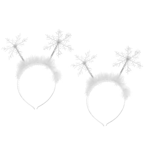 SOLUSTRE 2 Stk Strass-schneeflocken-stirnband Weihnachtshaarbänder Schneeflocke Haarschmuck Für Damen Weihnachtshaarband Weihnachtsstirnband Hair- Reifen Haarschneeflocke Geschenk Pop Kind von SOLUSTRE