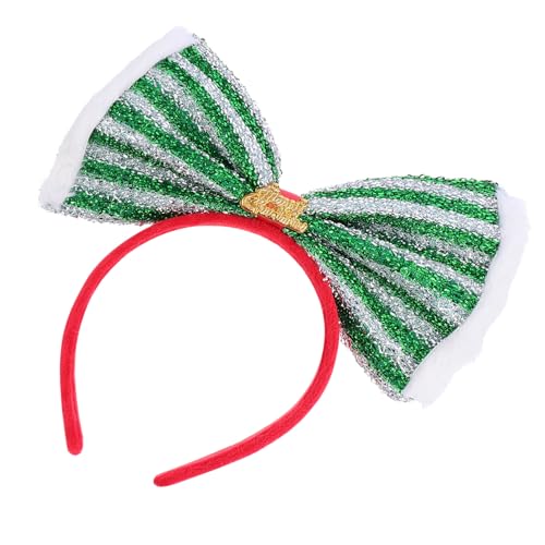 SOLUSTRE 2 Stück Weihnachts-Schleifen-Stirnband Weihnachts-Pailletten-Schleifen-Stirnband Haarband Mit Schleife Glitzernde Schleife Kopfbedeckung Party-Haar-Accessoires Für Frauen Und von SOLUSTRE