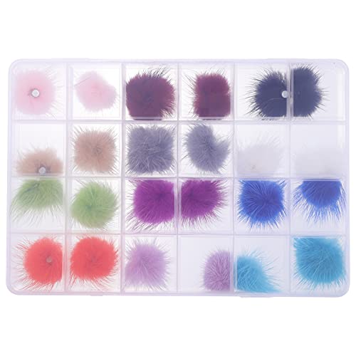 SOLUSTRE Stücke Kunstfell Bommel Nagelaufkleber Fellbommel Magnet Tipps Mini Flauschige Pompons zum Basteln Nail Art Sticker für Auto Anhänger Schlüsselanhänger Mütze Schal Tasche Deko von SOLUSTRE