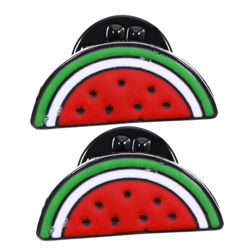 SOLUSTRE 2stücke Wassermelonen Brosche Cartoon Obst Geformt Schalkragen Clips Damen Kleid Clip Retro Pullover Cardigan Schal von SOLUSTRE