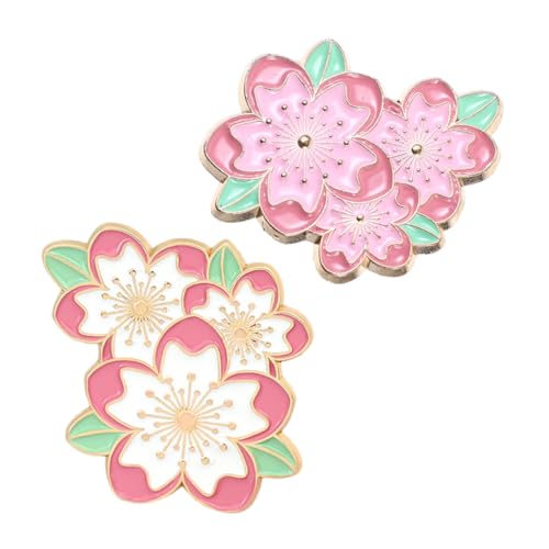 SOLUSTRE 2stücke Kirschblüten-anstecknadeln Für Damen Broschennadeln in Blumenform Dekorative Abzeichen Für Kleidung Taschen Rucksäcke Pullover Schals Und Hüte Japanischer Stil Blumenbrosch von SOLUSTRE