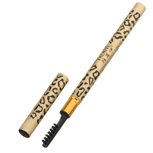 SOLUSTRE 2stücke Leopard Design Augenbrauenstift Mit Pinsel Professioneller Augenbrauen-make-up-stift Schwarz Doppelseitiges Design Für Präzise Anwendung Und Natürliche Farbtöne von SOLUSTRE