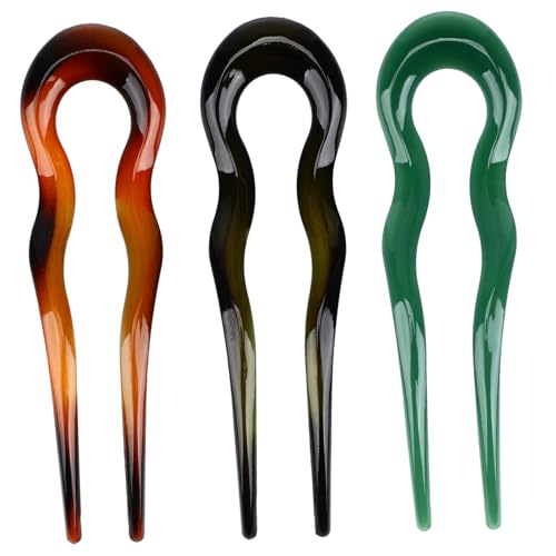 SOLUSTRE 3 Stück U-förmige Französische Haarnadeln Für Damen Stilvolle Haarschmuck Stäbe Aus Langlebigempc Material Für Hochsteckfrisuren Hautfreundlich Und Sicher von SOLUSTRE