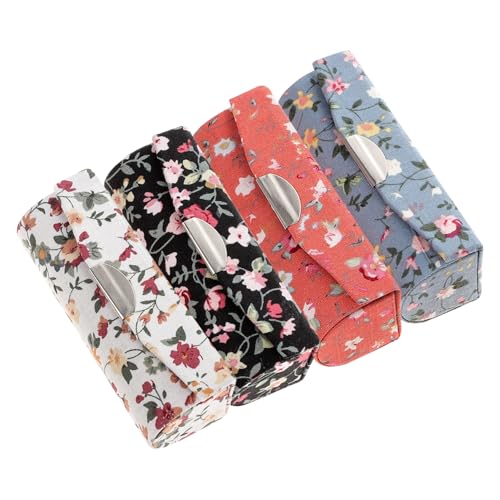 SOLUSTRE 4 Stück Delikater Lippenstifthalter Teiliges mit Blumendesign Kleine Lippenstiftbox mit Spiegel Langlebiger Schminkaufbewahrer für Damen Praktischer Lippenstiftbehälter für von SOLUSTRE