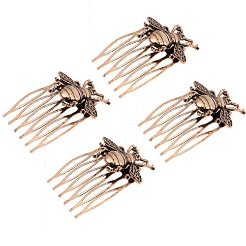 SOLUSTRE 4 Stück Haarkamm Schmuck Bienen Haarschmuck Kamm Haarspange Haar Kämmchen Vintage Kopfschmuck Mädchen Frauen Damen Schmuck Geschenk Kostüme Zubehör von SOLUSTRE