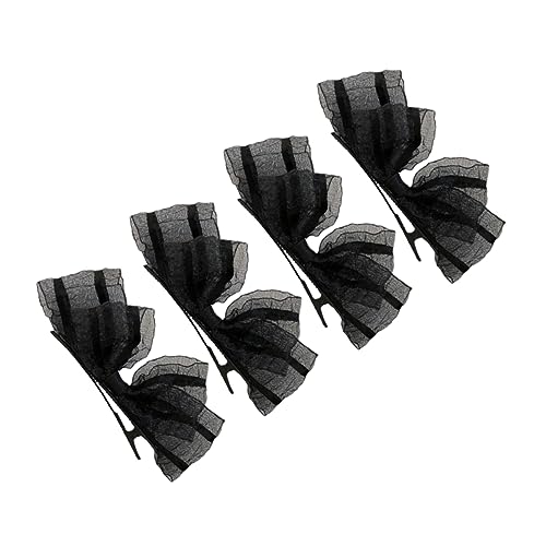 SOLUSTRE 4 Stück Haarnadel aus Spitze Haarspange mit Spitzenschleife Haarklammern Clips Haarspangen mit Schleifenknoten Haarschleifen für Mädchen Legierung Black SOLUSTRE 4 Stück Haarnadel aus Spitze Haarspange mit Spitzenschleife Haarklammern Clips Haarspangen mit Schleifenknoten Haarschleifen für Mädchen Legierung Black von SOLUSTRE
