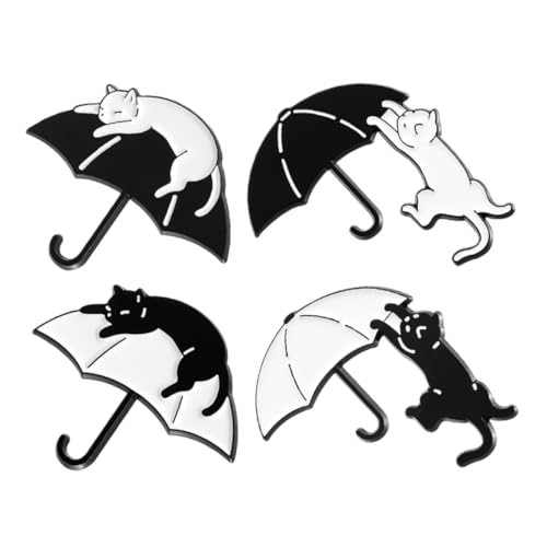 SOLUSTRE 4 Stück Kätzchen Brosche Cartoon-Kleidungsbrosche süße Tierbrosche Brosche im Katzendesign Tierbrosche für Frauen Retro Animal Brosche Pulloverbrosche Dekorative Brosche Legierung von SOLUSTRE